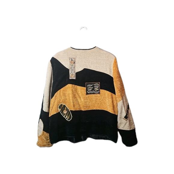 VTG Allure Boutique Jacket Patch Upholstery/Embroidery Button-up Womens Large - Picture 2 of 5